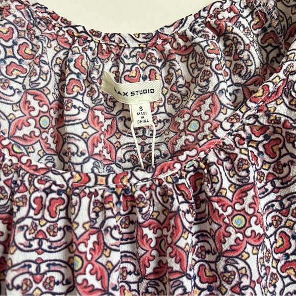 Max Studio NWTs Cottagecore Patterned Peasant Dress Women’s Size Small - Picture 3 of 8